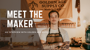 Handmade leather wallets and goods by Golden Age Supply Co., crafted from premium USA-sourced materials, showcasing quality craftsmanship