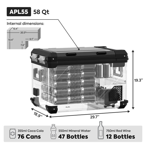 APL55 Dual Zone 12 Volt Fridge | 55 LT