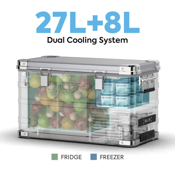 APL35 Dual Zone Aluminum Fridge refrigerator | 35 LT