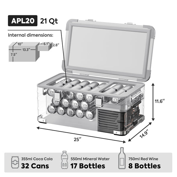 APL20 Light Duty Aluminum Freezer Single Zone | 20 LT