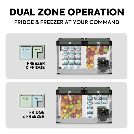 VL65 Dual Zone Metal Fridge Freezer with Cover | 65LT